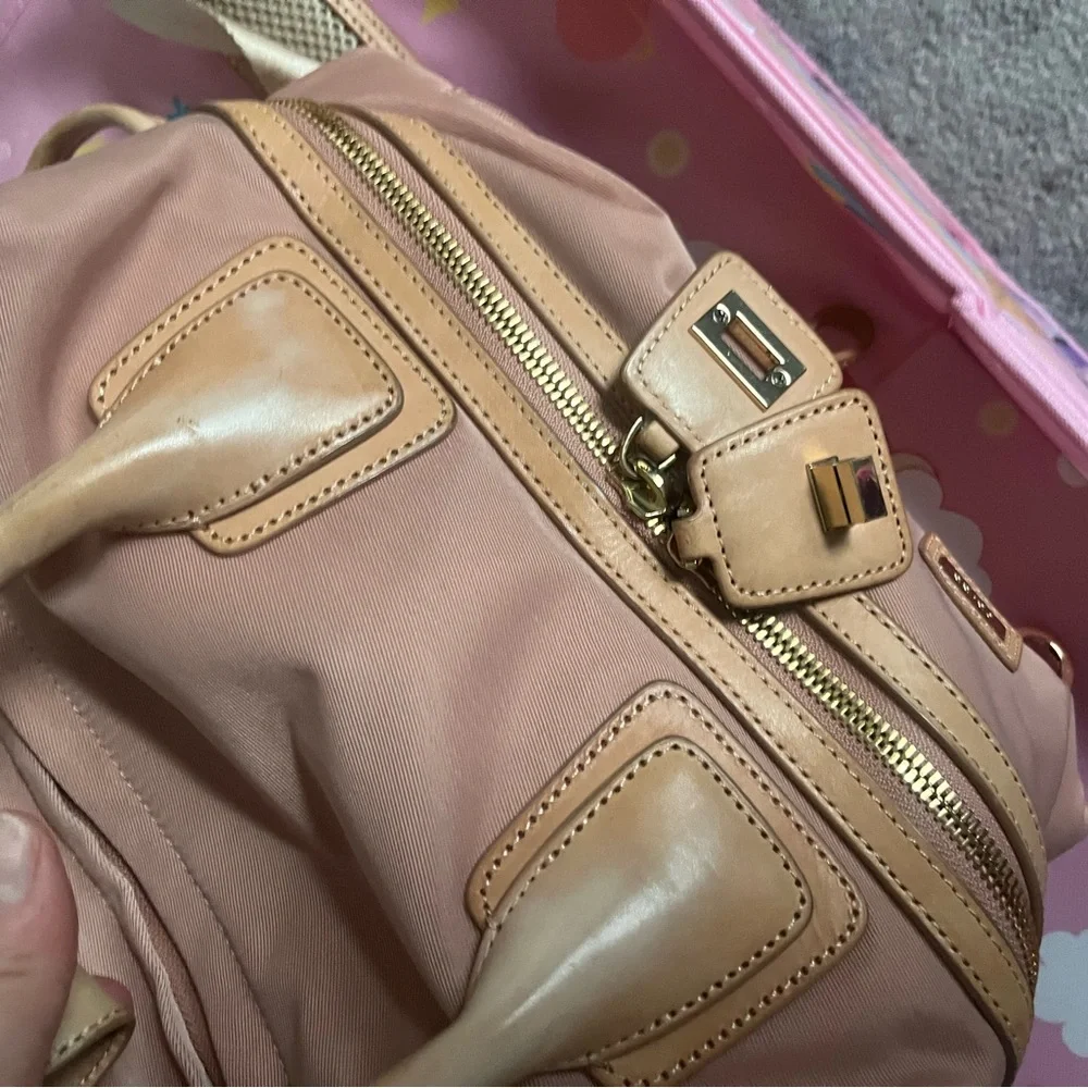 Caraa studio bag small in Vaqueta and blush Italian nylon - Picture 6 of 10